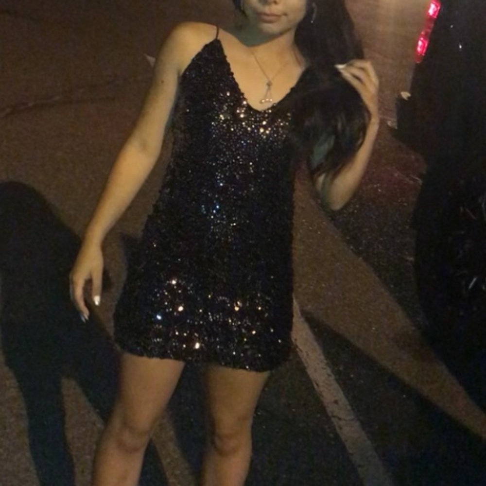 Black mini dress